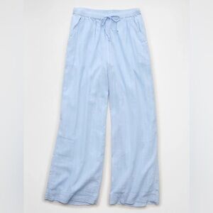 Ultra wide leg light blue flowy pull on pants